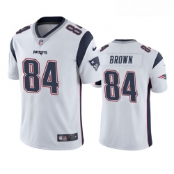 Men Nike New England Patriots 84 Antonio Brown White Vapor Limited Jersey