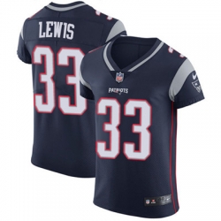 Men Nike Patriots #33 Dion Lewis Navy Blue Team Color Stitched NFL Vapor Untouchable Elite Jersey