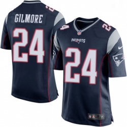 Mens Nike New England Patriots 24 Stephon Gilmore Game Navy Blue Team Color NFL Jersey