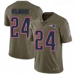 Mens Nike New England Patriots 24 Stephon Gilmore Limited Olive 2017 Salute to Service NFL Jersey