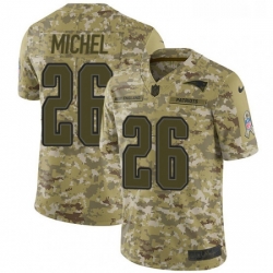 Mens Nike New England Patriots 26 Sony Michel Limited Camo 2018 Salute to Service NFL Jersey