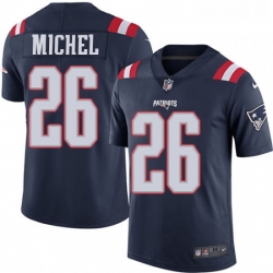 Mens Nike New England Patriots 26 Sony Michel Limited Navy Blue Rush Vapor Untouchable NFL Jersey