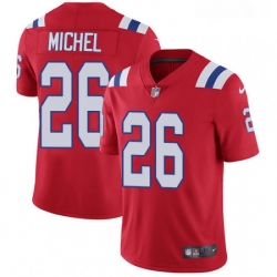 Mens Nike New England Patriots 26 Sony Michel Red Alternate Vapor Untouchable Limited Player NFL Jersey