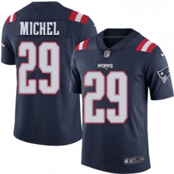 Mens Nike New England Patriots 29 Sony Michel Limited Navy Blue Rush Vapor Untouchable NFL Jersey