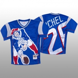 NFL New England Patriots 26 Sony Michel Blue Men Mitchell  26 Nell Big Face Fashion Limited NFL Jersey