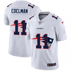 New England Patriots 11 Julian Edelman White Men Nike Team Logo Dual Overlap Limited NFL Jersey