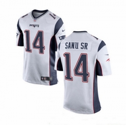 New England Patriots 14 Mohamed SANU SR White Vapor Limited Jersey