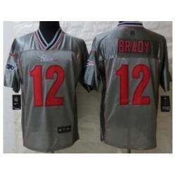 Nike New England Patriots 12 Tom Brady Grey Vapor Elite NFL Jersey