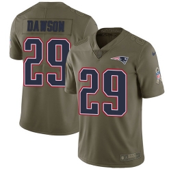 Nike Patriots #29 Duke Dawson Olive Mens Stitched NFL Limited 2017 Salute To Service Jersey