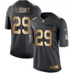 Nike Patriots #29 LeGarrette Blount Black Mens Stitched NFL Limited Gold Salute To Service Jersey