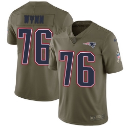 Nike Patriots #76 Isaiah Wynn Olive Mens Stitched NFL Limited 2017 Salute To Service Jersey