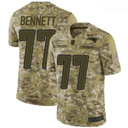 Patriots 77 Michael Bennett Camo Men Stitched Football Limited 2018 Salute To Service Jersey