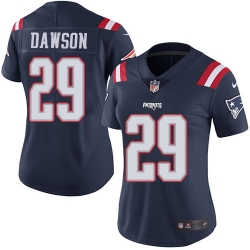 Nike Patriots #29 Duke Dawson Navy Blue Womens Stitched NFL Limited Rush Jersey