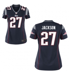 Women New England Patriots #27 J.C. Jackson Game Jersey Navy