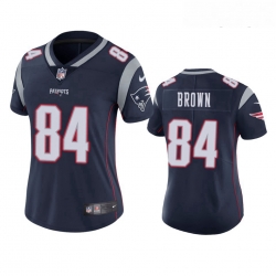 Women Nike New England Patriots 84 Antonio Brown Navy Blue Vapor Limited Jersey