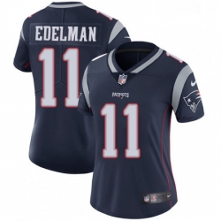 Womens Nike New England Patriots 11 Julian Edelman Navy Blue Team Color Vapor Untouchable Limited Player NFL Jersey