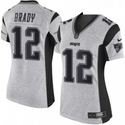 Womens Nike New England Patriots 12 Tom Brady Limited Gray Gridiron II NFL Jersey