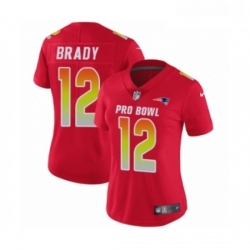 Womens Nike New England Patriots 12 Tom Brady Limited Red AFC 2019 Pro Bowl NFL Jersey