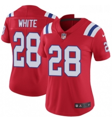 Womens Nike New England Patriots 28 James White Red Alternate Vapor Untouchable Limited Player NFL Jersey