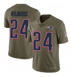 Youth Nike New England Patriots 24 Stephon Gilmore Limited Olive 2017 Salute to Service NFL Jersey