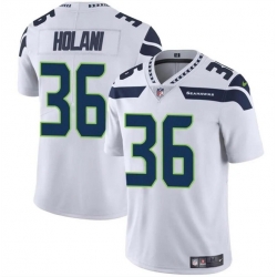 Men Seattle Seahawks 36 George Holani White Vapor Limited Stitched Football Jersey