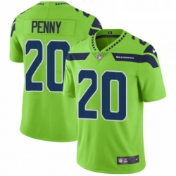 Mens Nike Seattle Seahawks 20 Rashaad Penny Limited Green Rush Vapor Untouchable NFL Jersey