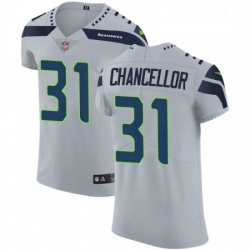 Mens Nike Seattle Seahawks 31 Kam Chancellor Grey Alternate Vapor Untouchable Elite Player NFL Jersey