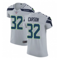 Mens Nike Seattle Seahawks 32 Chris Carson Grey Alternate Vapor Untouchable Elite Player NFL Jersey