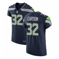 Mens Nike Seattle Seahawks 32 Chris Carson Navy Blue Team Color Vapor Untouchable Elite Player NFL Jersey