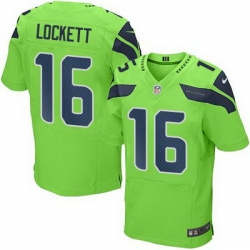 Nike Seahawks #16 Tyler Lockett Green Mens Stitched NFL Elite Rush Jersey