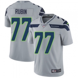 Nike Seahawks #77 Ahtyba Rubin Grey Alternate Mens Stitched NFL Vapor Untouchable Limited Jersey