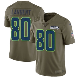 Nike Seahawks #80 Steve Largent Olive Mens Stitched NFL Limited 2017 Salute to Service Jersey