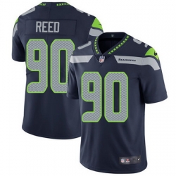 Nike Seahawks #90 Jarran Reed Steel Blue Team Color Mens Stitched NFL Vapor Untouchable Limited Jersey