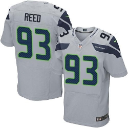 Nike Seahawks #93 Jarran Reed Grey Alternate Mens Stitched NFL Elite Jersey