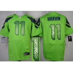 Nike Seattle Seahawks 11 Percy Harvin Green Elite Signed NFL Jersey