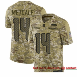 Seahawks 14 D K  Metcalf Camo Men Stitched Football Limited 2018 Salute To Service Jersey