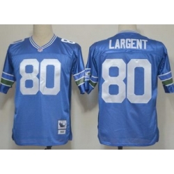 Seattle Seahawks 80 Largent Blue Throwback NFL Jerseys