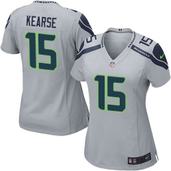 Nike Seahawks #15 Jermaine Kearse Grey Alternate Womens Stitched NFL Elite Jersey