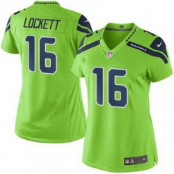 Nike Seahawks #16 Tyler Lockett Green Womens Stitched NFL Limited Rush Jersey