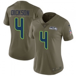 Nike Seahawks 4 Michael Dickson Olive Womens Stitched NFL Limited 2017 Salute to Service Jersey