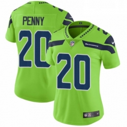 Womens Nike Seattle Seahawks 20 Rashaad Penny Limited Green Rush Vapor Untouchable NFL Jersey