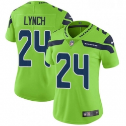 Womens Nike Seattle Seahawks 24 Marshawn Lynch Limited Green Rush Vapor Untouchable NFL Jersey