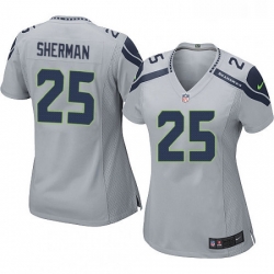 Womens Nike Seattle Seahawks 25 Richard Sherman Game Grey Alternate NFL Jersey