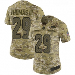 Womens Nike Seattle Seahawks 29 Earl Thomas III Limited Camo 2018 Salute to Service NFL Jersey