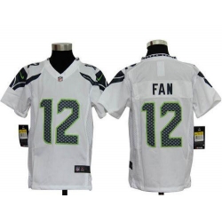 Nike Seahawks #12 Fan White Youth Stitched NFL Elite Jersey