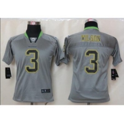 Nike Youth NFL Seattle Seahawks #3 Wilson Grey Jerseys[Elite Lights Out]