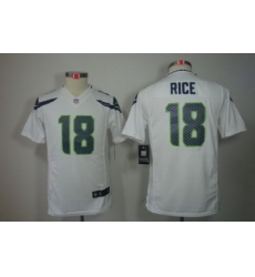 Youth Nike Seattle Seahawks 18# Sidney Rice White Color[Youth Limited Jerseys]