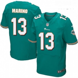 Mens Nike Miami Dolphins 13 Dan Marino Elite Aqua Green Team Color NFL Jersey