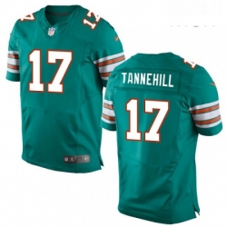 Mens Nike Miami Dolphins 17 Ryan Tannehill Elite Aqua Green Alternate NFL Jersey