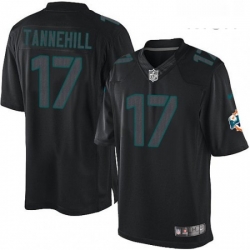 Mens Nike Miami Dolphins 17 Ryan Tannehill Limited Black Impact NFL Jersey